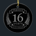 Décoration En Céramique Silver Traditional wedding anniversary 16 ans<br><div class="desc">Un design pour célébrer 16 ans de mariage. Ce design a une couleur gris / argent (la couleur traditionnelle) couleur couleur laurier sur un arrière - plan noir. L'argent est le cadeau traditionnel pour cette occasion. Le texte dit "16 ans d'argent". Un design romantique pour célébrer votre 16e année de...</div>