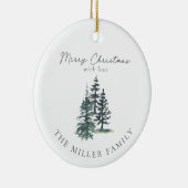 Décoration En Céramique Simple arbre de Noël élégant | Pin (Droite)