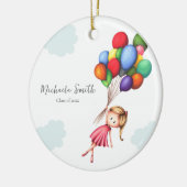 Décoration En Céramique Simple fille avec ballons Classe de diplôme (Gauche)