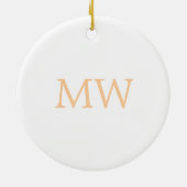 Décoration En Céramique simple minimal ajouter nom monogramme orange bleu (Dos)