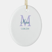 Décoration En Céramique simple minimum ajouter nom monogramme violet vert (Droite)