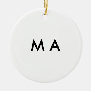 Décoration En Céramique Simple monogramme ajoutez votre lettre de nom homm