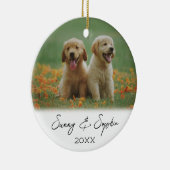 Décoration En Céramique Simple Script Photo Chien Deux Chien Chien (Droite)