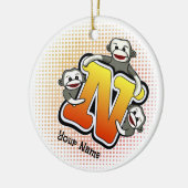 Décoration En Céramique singe chaussette Monogram N (Gauche)