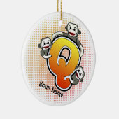 Décoration En Céramique Singe chaussette monogramme Q (Droite)