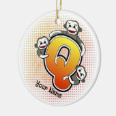 Décoration En Céramique Singe chaussette monogramme Q (Gauche)