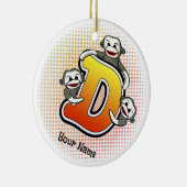 Décoration En Céramique Singe de chaussette D monogramme (Droite)