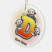 Décoration En Céramique Singe de chaussette D monogramme (Gauche)