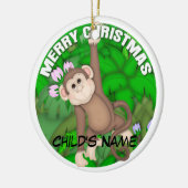 Décoration En Céramique Singe de Joyeux Noël (Gauche)