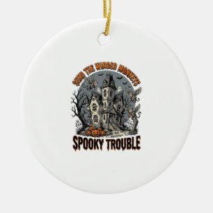 Décoration En Céramique Singes ailés effrayants T-shirt Halloween hanté_1