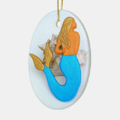 Décoration En Céramique sirène à cheveux dorés (Gauche)