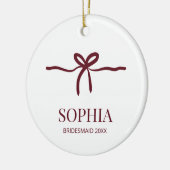 Décoration En Céramique Sirène de Burgundy Bow Moderne Nom minimal Année (Gauche)