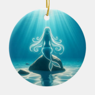 Décoration En Céramique Sirène sous-marine éclairée