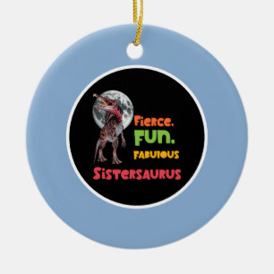 Décoration En Céramique Sistersaurus Équipe de dinosaures sœurs appariées
