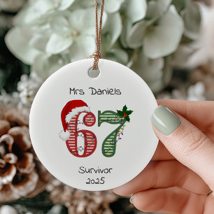 Décoration En Céramique Six Seven 6 7 Survivant Drôle de Noël Vacances