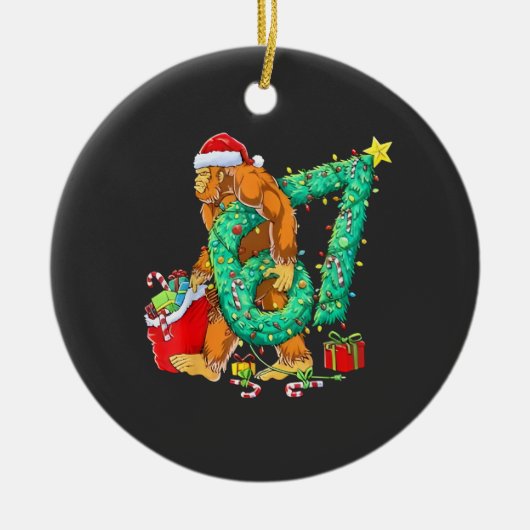 Décoration En Céramique Six Seven Bigfoot 67 Sasquatch Meme Christmas (Devant)