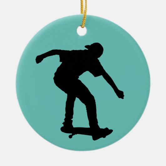 DÉCORATION EN CÉRAMIQUE SKATEBOARDER CHRISTMAS ORNAMENT (Devant)