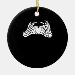 Décoration En Céramique Skeleton Heart Hands - Lumière