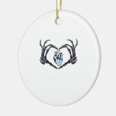 Décoration En Céramique Skeleton Heart Mains Design Classique Pour Hallowe (Gauche)