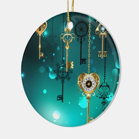 Décoration En Céramique Skeleton Keys on Green Background (Gauche)