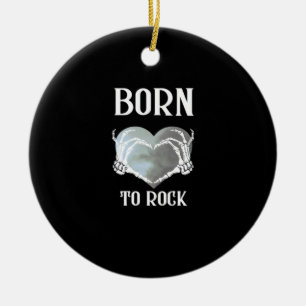 Décoration En Céramique Skeleton Mains Grey Heart Graphic Pour Classique