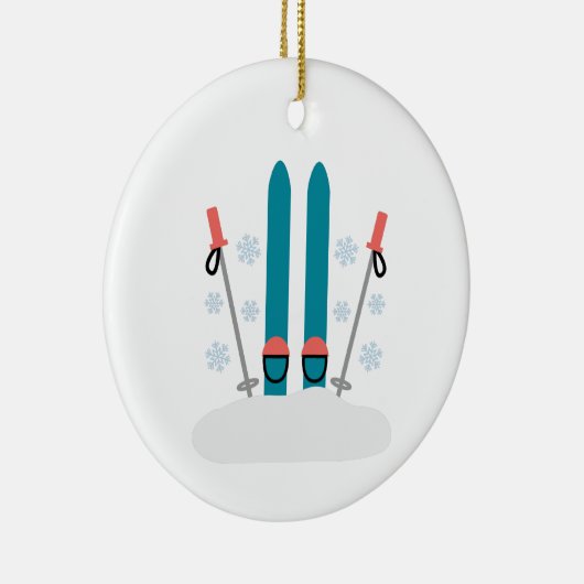 Décoration En Céramique Ski De Neige (Droite)