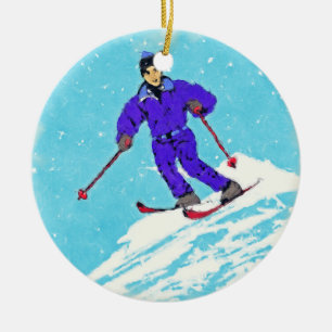 DÉCORATION EN CÉRAMIQUE SKIEUR