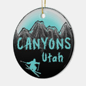 Décoration En Céramique Skieur de l'Utah de canyons (Gauche)