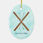 Décoration En Céramique Skis De Fond Sur Neige (Devant)