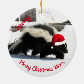 Décoration En Céramique Skunk à Santa Hat (Dos)