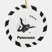 Décoration En Céramique Skydiver Parachutisme Nom et année Date (Devant)