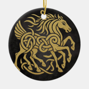 Décoration En Céramique Sleipnir Cheval à Huit Pattes Mythologie Nordique 