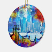 Décoration En Céramique SlipperyJoe NYC graffiti lue entourée tourbillon (Gauche)