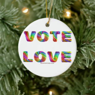 Décoration En Céramique SlipperyJoe's vote amour égalité cadeaux gay pride
