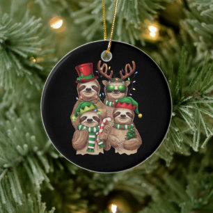 Décoration En Céramique Sloth Christmas Joyeux Slothmas Sloth Lover Cadeau