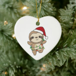 Décoration En Céramique Sloth Christmas Winter Animaux Sloths Céramique Or<br><div class="desc">Le paresseux à Noël avec des lumières de fées. Animaux amusants avec des cadeaux et de la neige pour les vacances. Un doux salut de Noël. Les fentes sont des animaux mignons et parfaits pour Noël.</div>