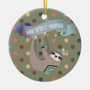 Décoration En Céramique SLOTH is my Spirit Animal - Fun Gift - Personnalis