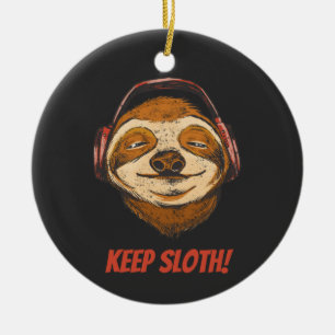Décoration En Céramique Sloth Keep Calm in chillin vintage