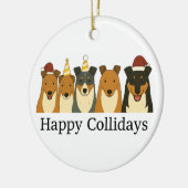 Décoration En Céramique Smooth Collie Christmas Ornament  (Gauche)