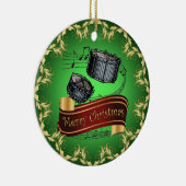 Décoration En Céramique Snare Drums ~ Musical Scroll ~ Joyeux Noël ~ (Droite)
