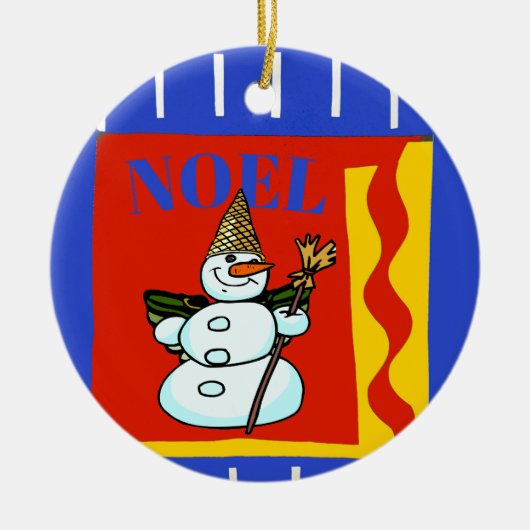 Décoration En Céramique Snow Man, Noel, ajouter, modifier du texte (Devant)