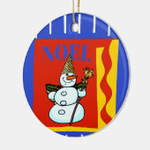 Décoration En Céramique Snow Man, Noel, ajouter, modifier du texte (Gauche)