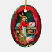 DÉCORATION EN CÉRAMIQUE SNOWDROPS AVEC RABBIT PEINTURE OEUFS DE PÂQUES (Devant)