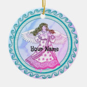 Décoration En Céramique Snowflake ange chrétien (Devant)