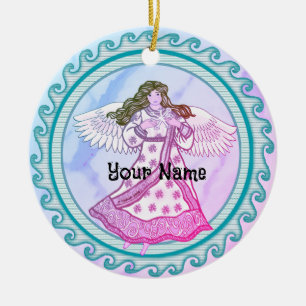 Décoration En Céramique Snowflake ange chrétien