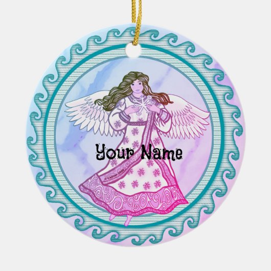 Décoration En Céramique Snowflake ange chrétien (Devant)