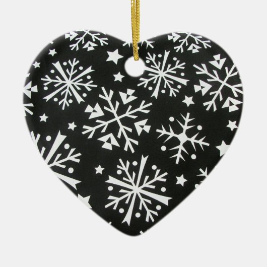 Décoration En Céramique Snowflake Heart Ornament (Devant)