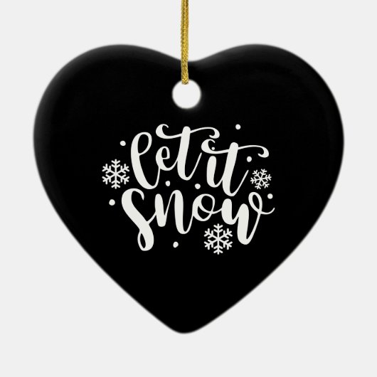 Décoration En Céramique Snowflake Heart Ornament (Dos)