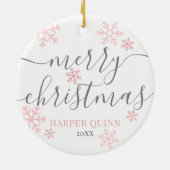 Décoration En Céramique Snowflake Photo Girl Baby First Christmas (Dos)