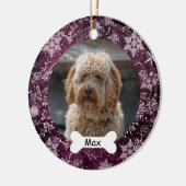 Décoration En Céramique Snowflakes Custom Pet Chien Chien Photo (Gauche)